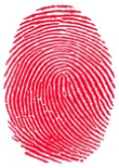 A fingerprint in red.
