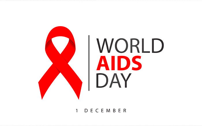 A red ribbon next to the words World AIDS Day
